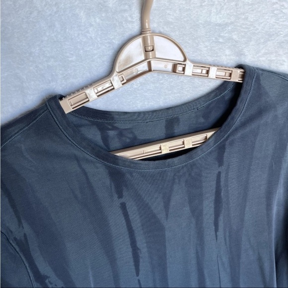 Lululemon Five Year Basic Men Sz M Tie Dye Long Sleeve Shirt Blue Soft Gym READ - Picture 4 of 12